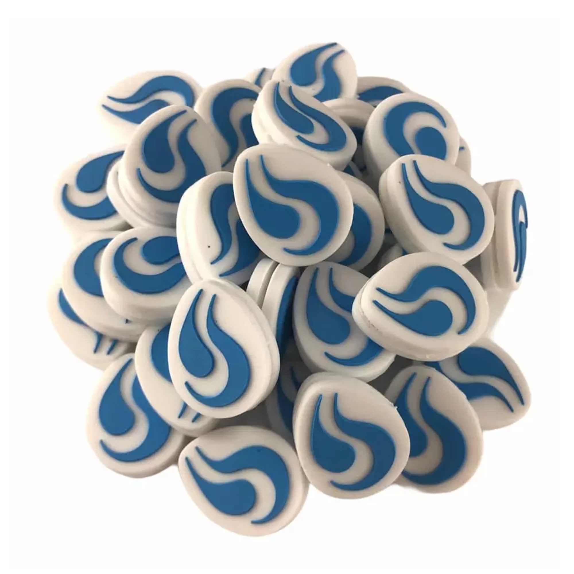 White with blue flame