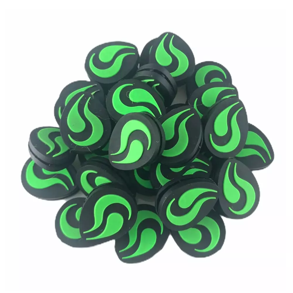 String Project Damper / Antivibrador - Negro con Llama Verde String Project Damper / Antivibrador - Negro con Llama Verde
